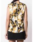 printed silk top