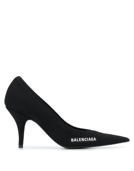 logo detail pointed toe pumps