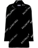 all-over logo A-line coat