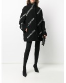 all-over logo A-line coat