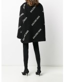 all-over logo A-line coat