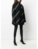 all-over logo A-line coat