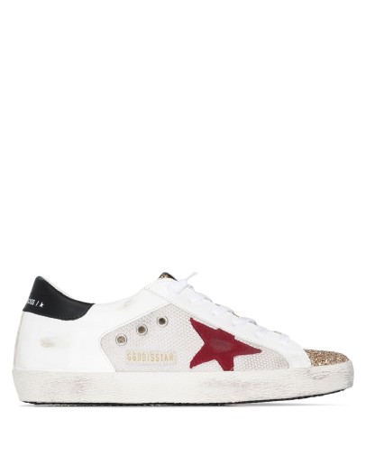 Superstar distressed mesh sneakers