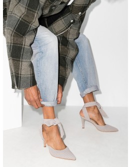 pinstripe-pattern 85mm mules