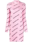 logo-print knit dress