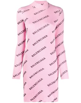 logo-print knit dress
