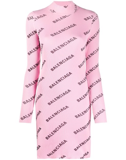 logo-print knit dress