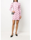 logo-print knit dress