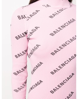 logo-print knit dress