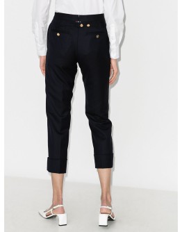 cropped slim leg trousers