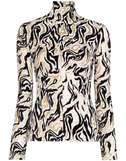 graphic-print turtleneck top