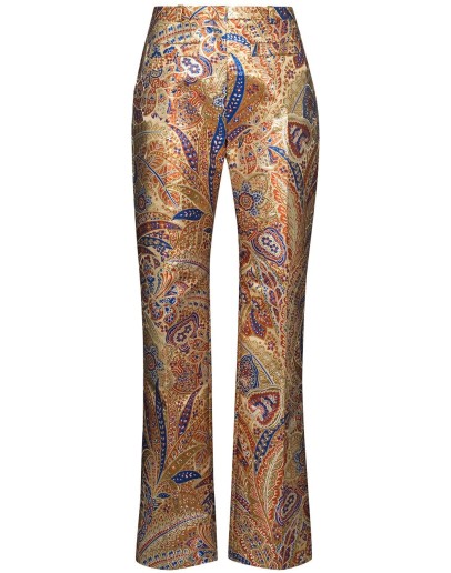paisley-print straight-leg trousers