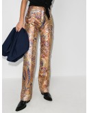 paisley-print straight-leg trousers