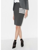 4-Bar wool-blend pencil skirt