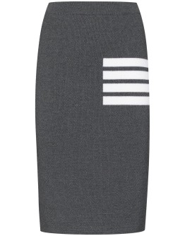 4-Bar wool-blend pencil skirt