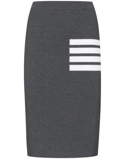 4-Bar wool-blend pencil skirt