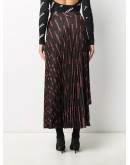 logo print pleated skirt