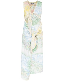 Holly knotted floral-print midi dress