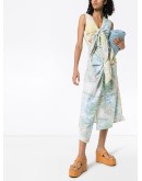 Holly knotted floral-print midi dress