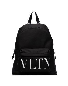 large logo print backpack