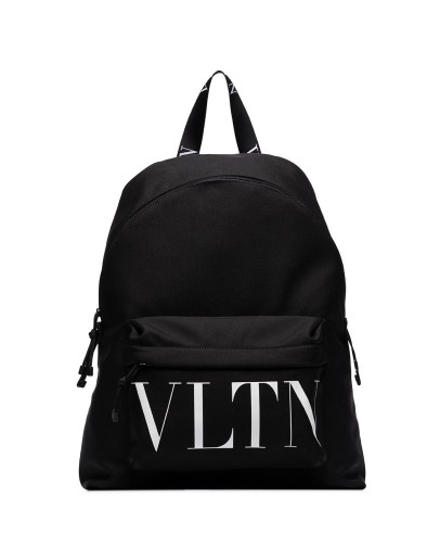 large logo print backpack
