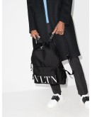 large logo print backpack