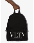 large logo print backpack