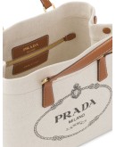logo-print canvas tote bag