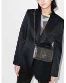 Varenne metallic leather clutch bag