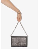 Varenne metallic leather clutch bag