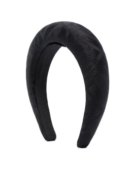black FF padded silk hairband