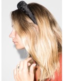 black FF padded silk hairband