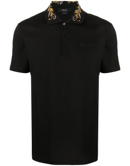embroidered collar polo shirt
