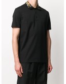 embroidered collar polo shirt
