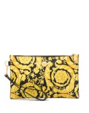 Barocco-print leather pouch bag