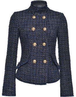 boucle double-breasted fitted jacket