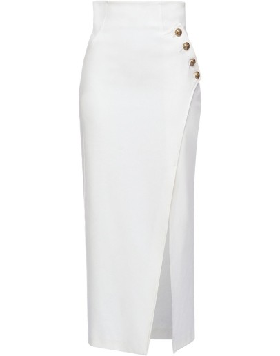 fitted front split skirt