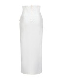 fitted front split skirt