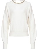 chain-collar ribbed jumper 