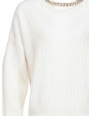 chain-collar ribbed jumper 