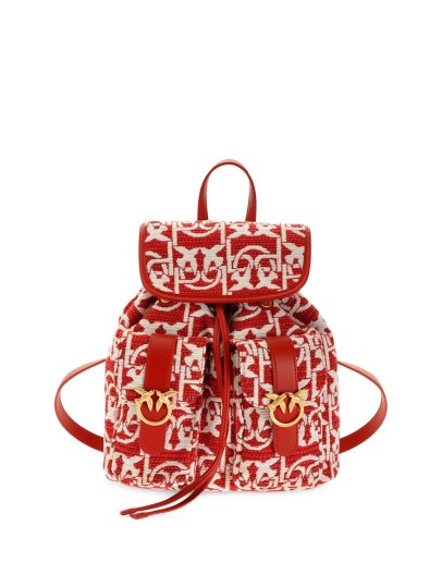 woven logo backpack