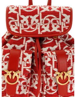 woven logo backpack