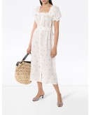 floral-embroidered midi dress