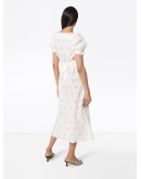 floral-embroidered midi dress