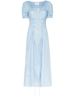 corset-detail midi dress