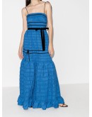 tiered shirred gown