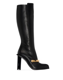 embellished leather knee boots