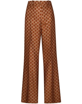 logo jacquard flared trousers 