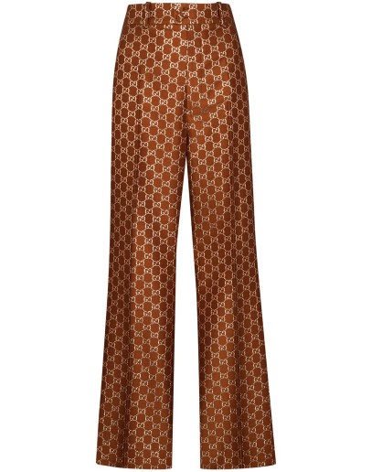 logo jacquard flared trousers 