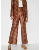 logo jacquard flared trousers 